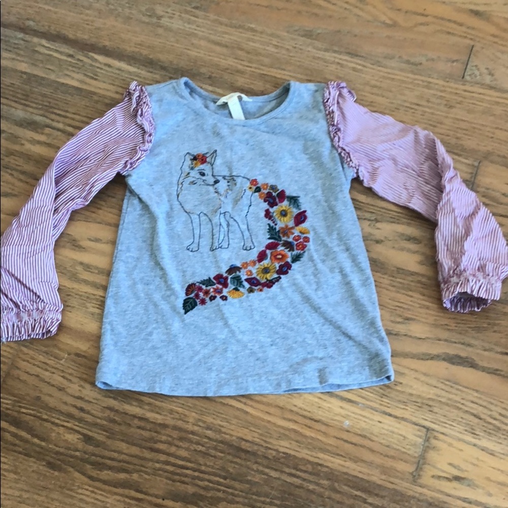 Matilda Jane Size 6 Little Fox Ruffle Tee